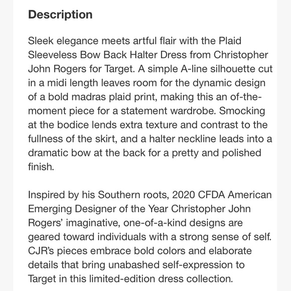 Plaid Halter Dress -ChristopherJohnRogers - Picture 9 of 13